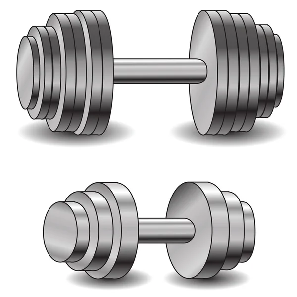 Két dumbells — Stock Vector