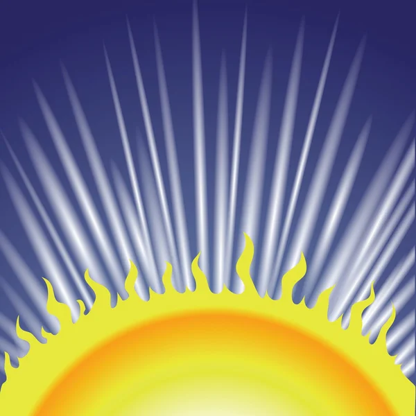 Blå bakgrund med sol — Stock vektor