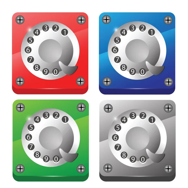 Rotary telefon uppringning ikoner — Stock vektor