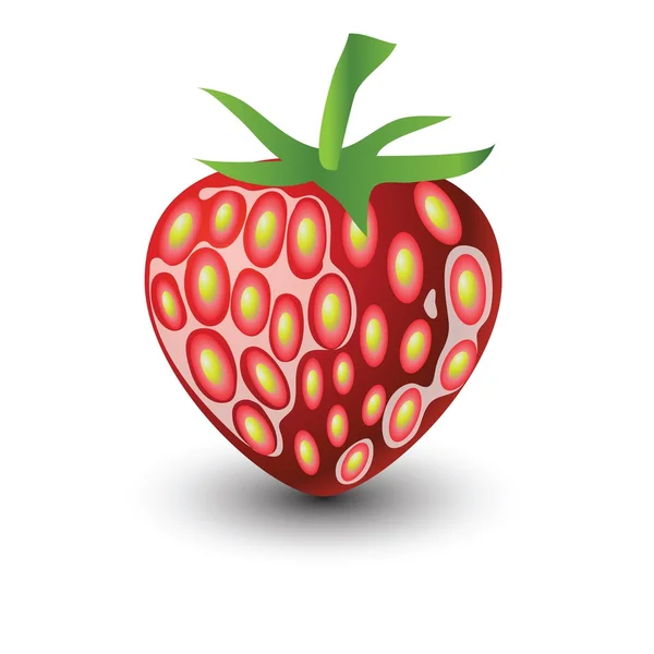 Căpșuni pe fundal alb — Vector de stoc