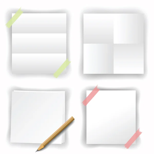 Papers on white background — Stock Vector