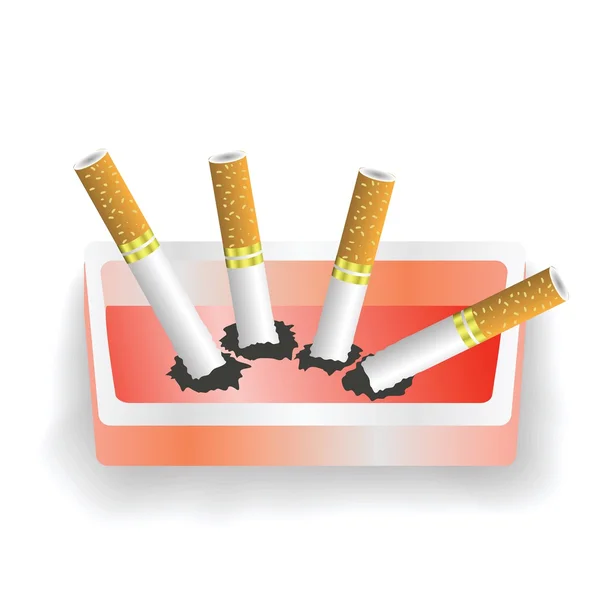 Kül tablası ve Sigara — Stok Vektör