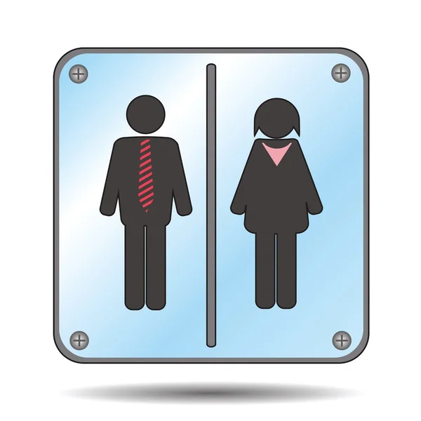 Toilet bord met man en vrouw — Stockvector