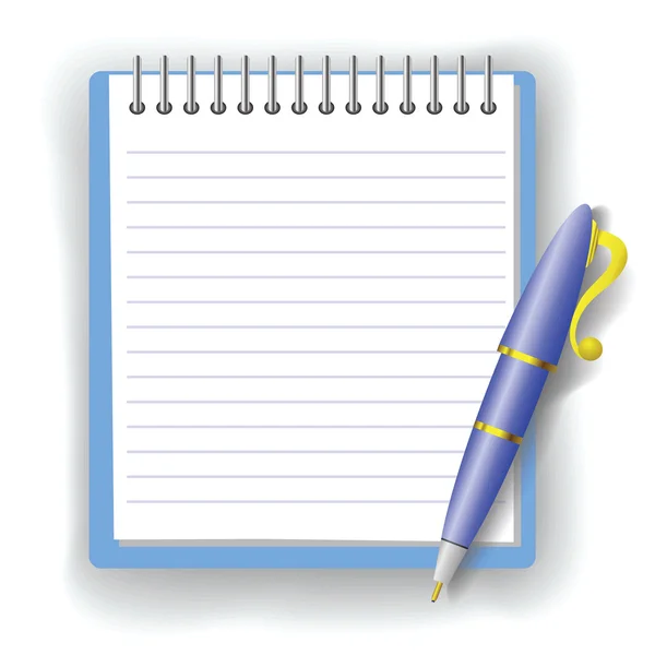 Ручка и блокнот — стоковый вектор