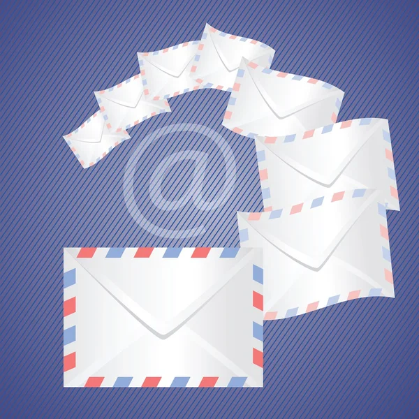 White detailed envelopes — Stock Vector