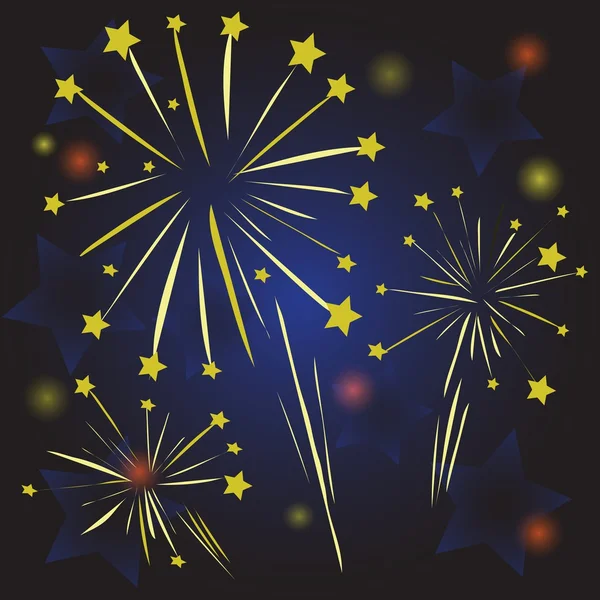 Starry fireworks — Stock Vector