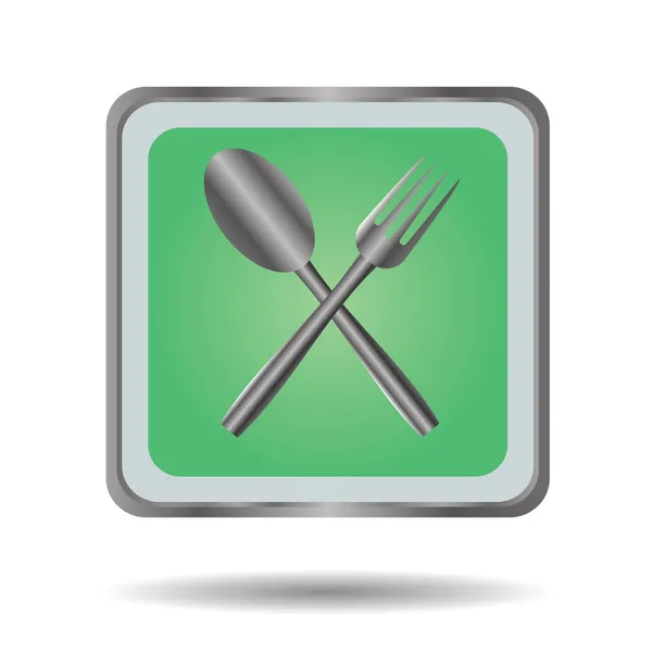 Tenedor y cuchara — Vector de stock