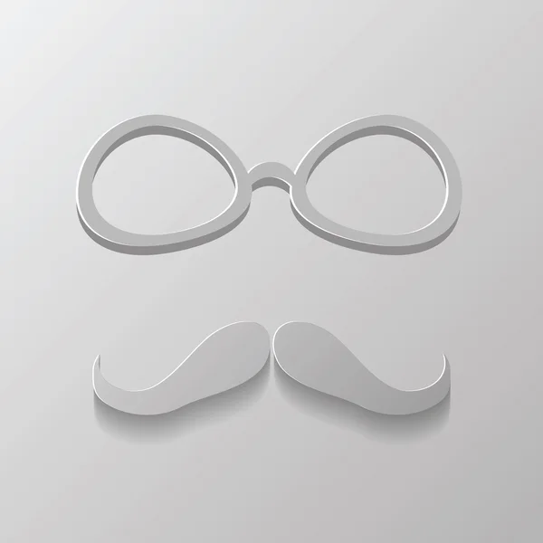 Schnurrbart und Brille — Stockvektor