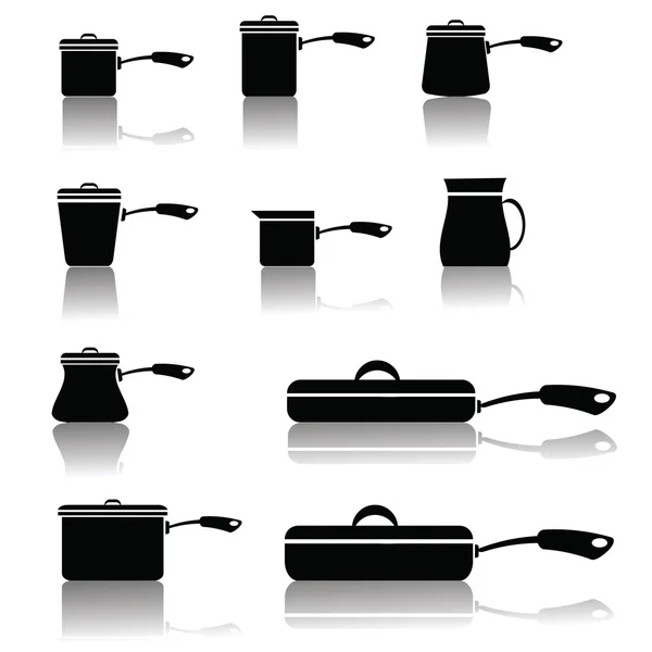 Set of pots and pans — Stock Vector