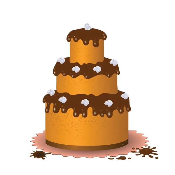 Pastel de chocolate dulce — Vector de stock