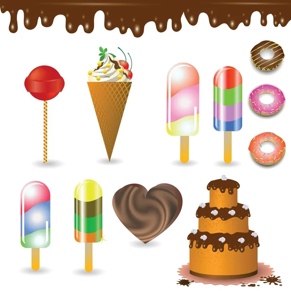 Colección de dulces — Vector de stock