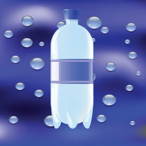 Flaska vatten — Stock vektor