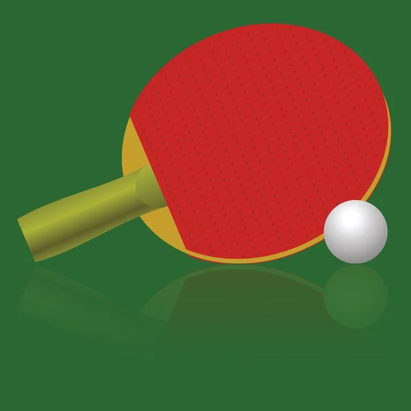 Raqueta y pelota de tenis de mesa — Vector de stock