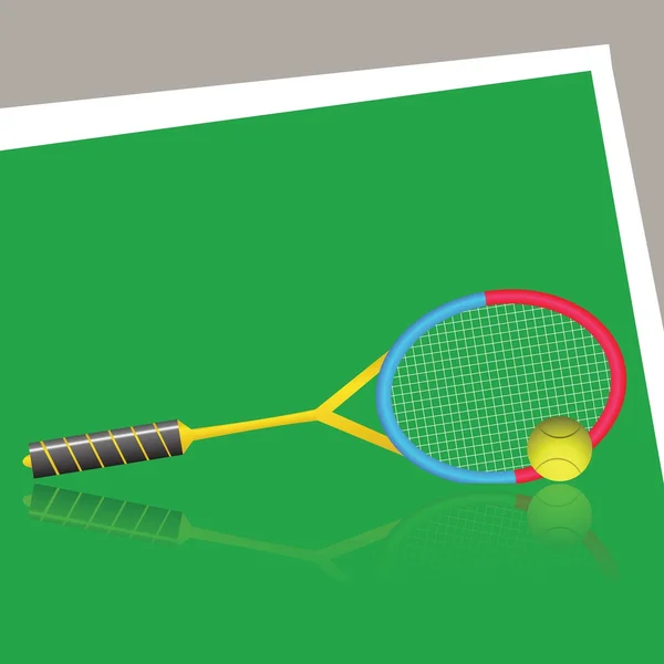 Raqueta de tenis y pelota — Vector de stock