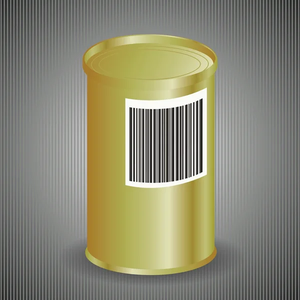 Yellow Metal Tin Can — Stock Vector