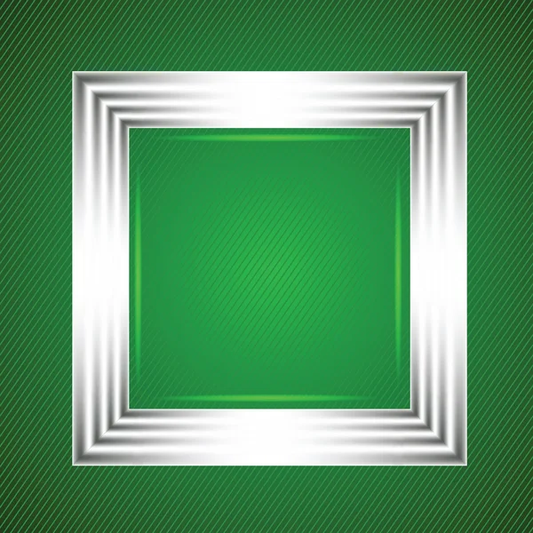 Yeşil bir arka plan üzerinde beyaz bir çerçeve. — Stok Vektör