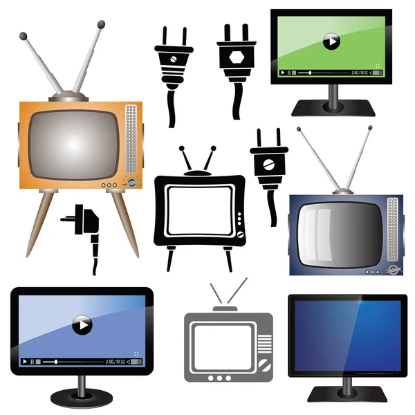 Conjunto de TV — Vector de stock