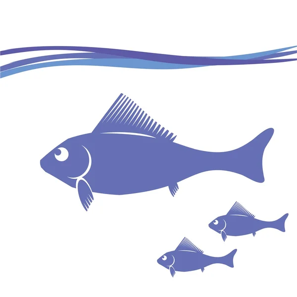 Silhouettes de poissons — Image vectorielle