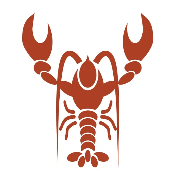 Sylwetka czerwony homar — Wektor stockowy