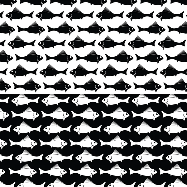 Ryby siluety — Stockový vektor
