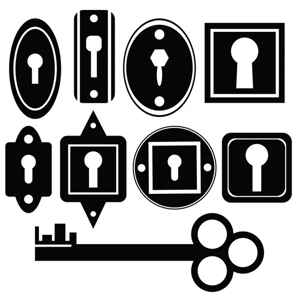 钥匙和钥匙孔 — 图库矢量图片