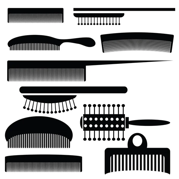 Silhouettes of combs — Stock Vector