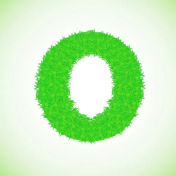 Grass letter O — Stock Vector