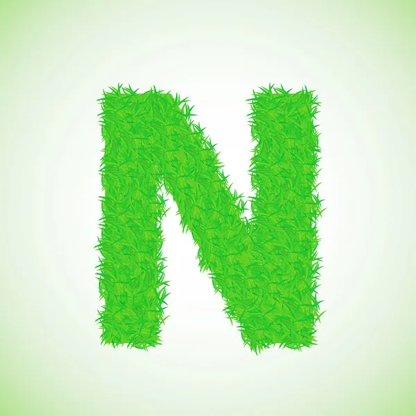 Grass letter N — Stock Vector