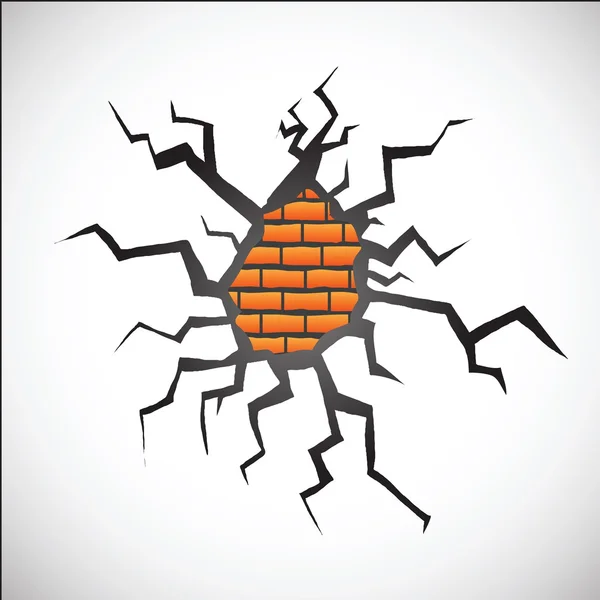 Mur avec fissure — Image vectorielle