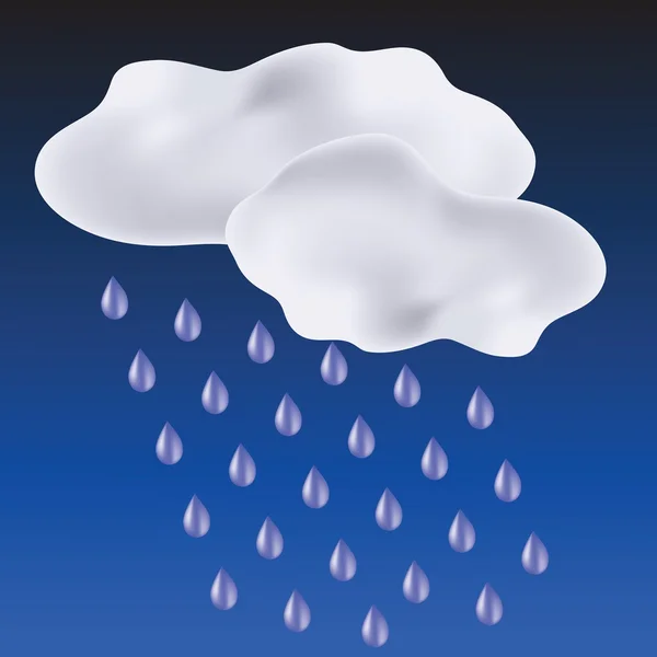 Clouds and drops of rain — Stock Vector