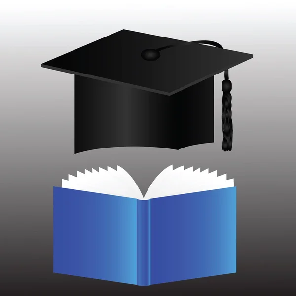 Καπέλο και βιβλίο αποφοίτησης — Διανυσματικό Αρχείο