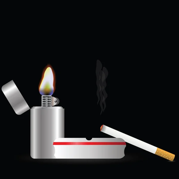 Briquet et sigarette — Image vectorielle