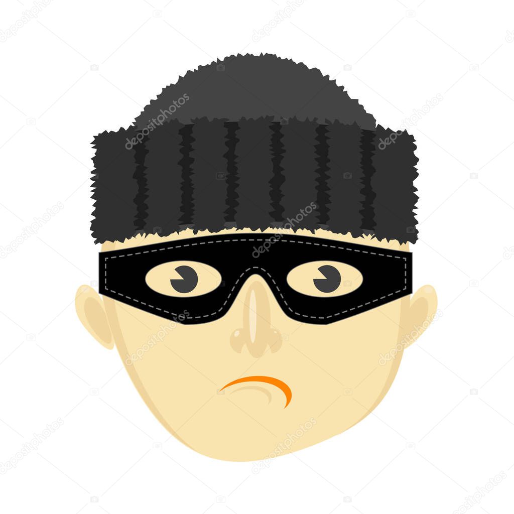 Gangster Icon Isolated on White Background. Flat Design