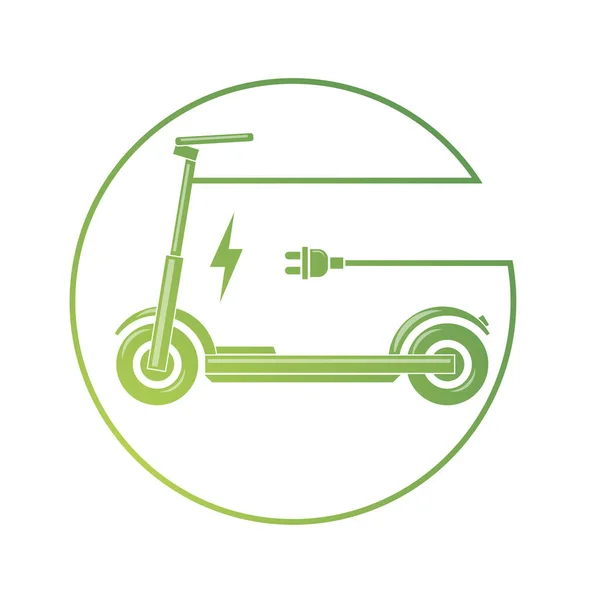 Elektrische scooter pictogram geïsoleerd op witte achtergrond — Stockvector