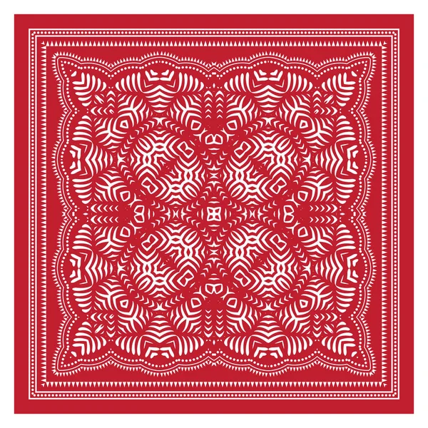 Бандана Шаль, печать скатертей, шарф с шелковой шеей, дизайн Kerchief, орнамент Пэйсли, квадратный узор — стоковое фото