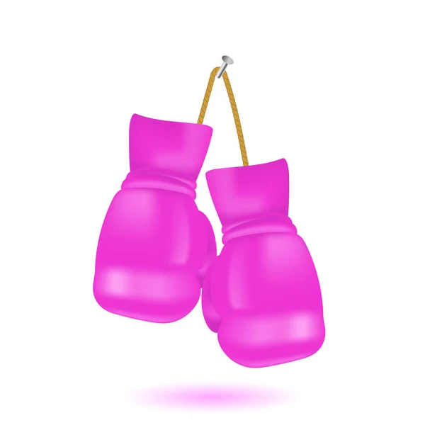 Pink Boxing Glove Icon Isolated on White Background — Stock Vector