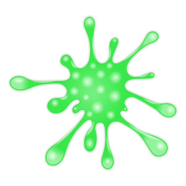 Dripping Slime Texture on White Background. Goo Blob Splash. Halloween Ooze. Flowing Green Sticky Liquid — Stock vektor
