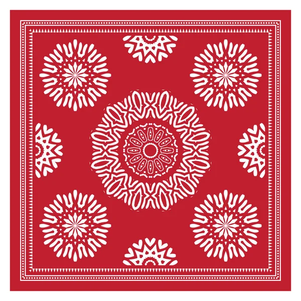 Бандана Шаль, печать скатертей, шарф с шелковой шеей, дизайн Kerchief, орнамент Пэйсли, квадратный узор — стоковое фото