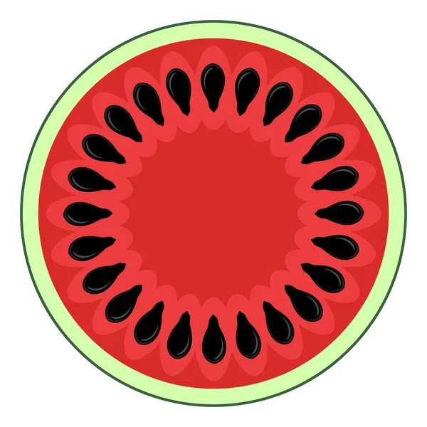 Frisse Ripe Watermeloen Icon geïsoleerd op witte achtergrond — Stockfoto