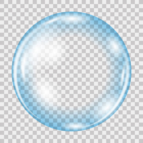 Transparent Circle Soap Bubble Icon on Grey Checkered Background
