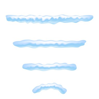 Beyaz Arkaplan 'da kar maskesi. Noel kartı tasarım elementi. Kış kar örtüsü