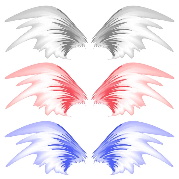 Angel vagy Phoenix Wings fehér háttér. Szárnyas logótervezés. A Sas Madár része. Tervezési elemek emblémához, aláírás — Stock Fotó