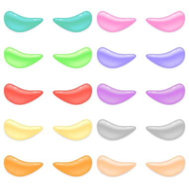 Renkli Göz bantları. Yüz bakımı. Kolajen Maske. Hidrogel Kozmetik Ürünleri. Kirpik Uzatma Uygulama Aracı