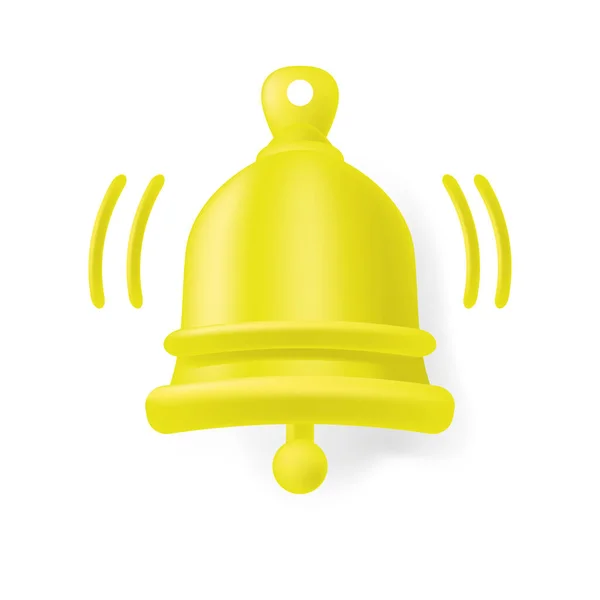 Yellow or Gold Bell Icon Isolated on White Background — стоковый вектор