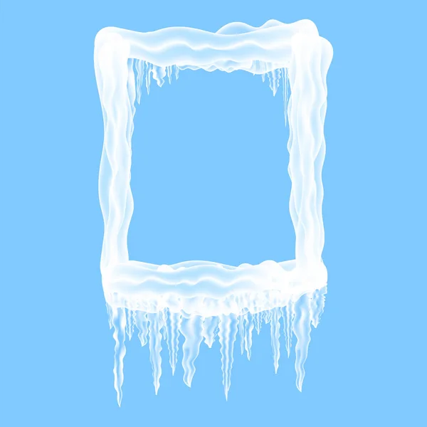 Snow Ice Frame Auf Blauem Hintergrund Weihnachtskarten Design Element Vorhanden — Stockvektor