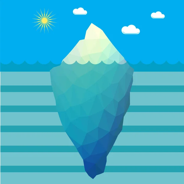 Abstract Geometric Low Poly Iceberg Water Background Inglês Vista Subaquática — Fotografia de Stock