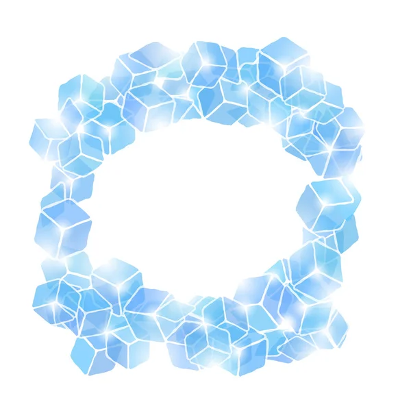 Eiswürfel zum Trinken auf weißem Hintergrund. Blue Solid Kristall Set vorhanden. Blauer Kaltrahmen — Stockfoto