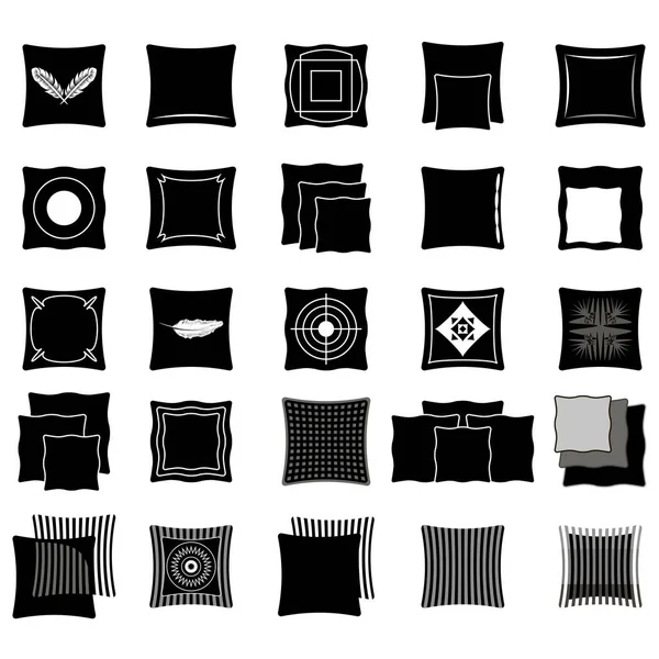 Квадратная подушка для отдыха. Бамбуковая Эко Ткань. Ортопедическая подушка. Логотип Design. Текстиль для интерьера. — стоковый вектор