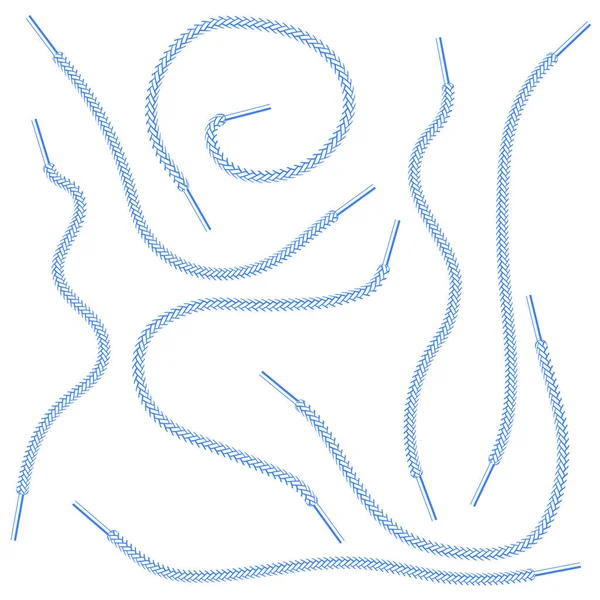 Icono de cordón de zapato azul aislado sobre fondo blanco — Archivo Imágenes Vectoriales