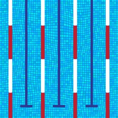 Spor yüzme havuzu dokusu. Dalga Yüzeyi Yansıması. Mavi Mozaik Arkaplanı